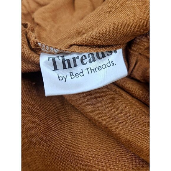 New Threads by Bed Threads Rust French Flax Linen Pants Womens M Drawstring - Picture 5 of 7